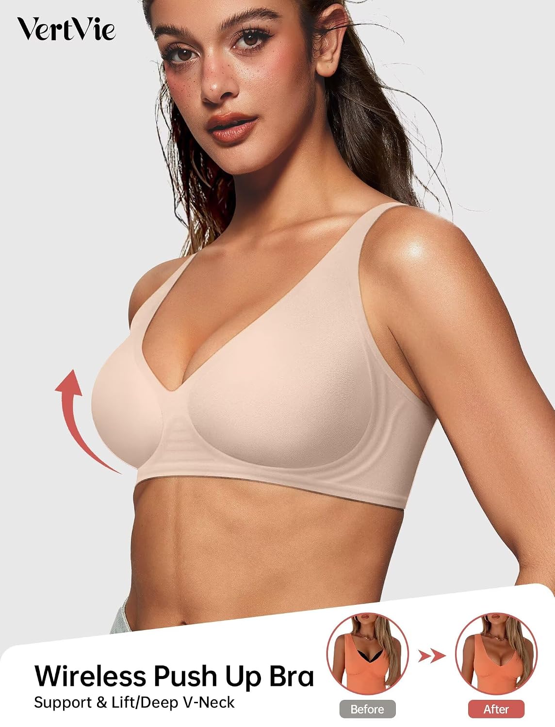 Vertvie Wireless Jelly Push Up Plunge Bra — image 2
