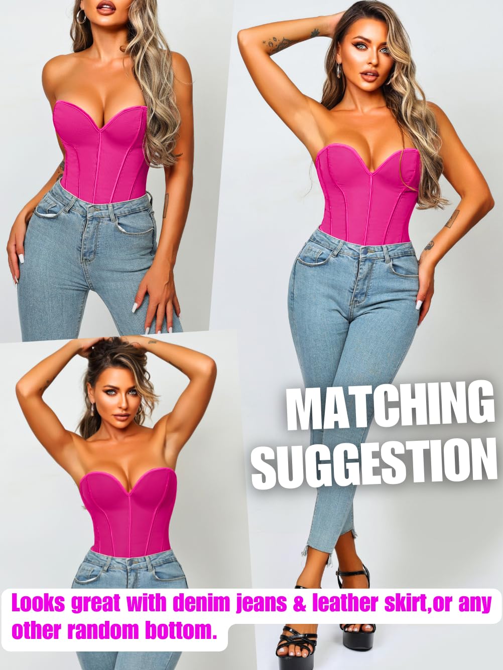 ChiaoLezhee Heart Corset Strapless Crop Top — image 5