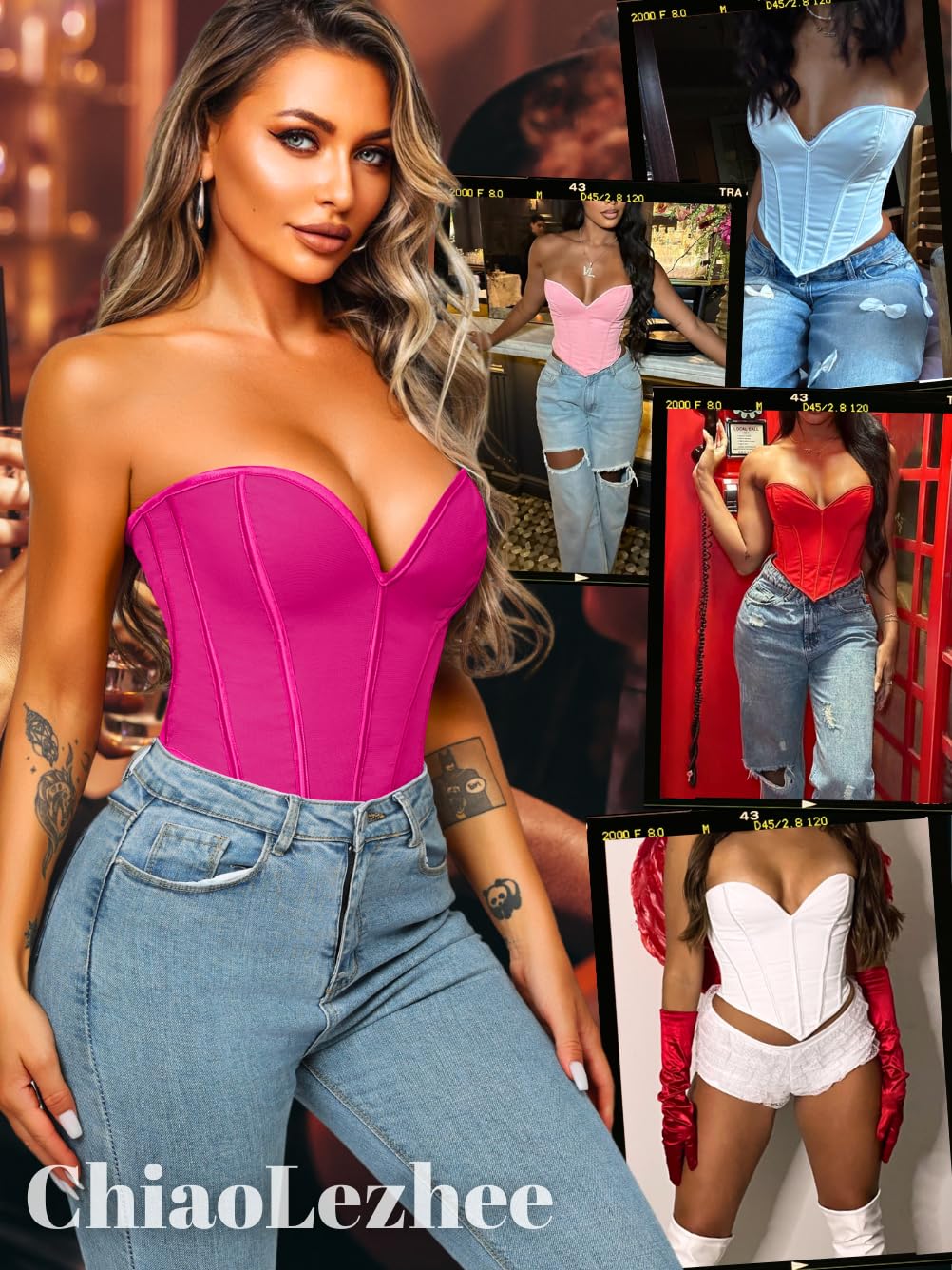 ChiaoLezhee Heart Corset Strapless Crop Top — image 7