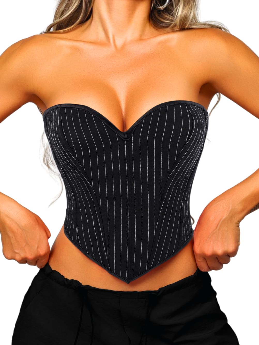 ChiaoLezhee Heart Corset Strapless Crop Top — image 8