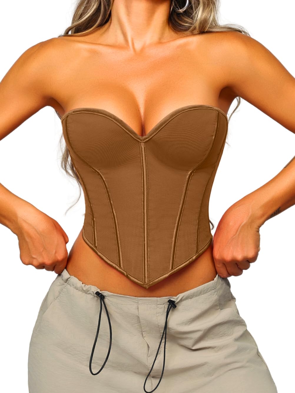 ChiaoLezhee Heart Corset Strapless Crop Top — image 9