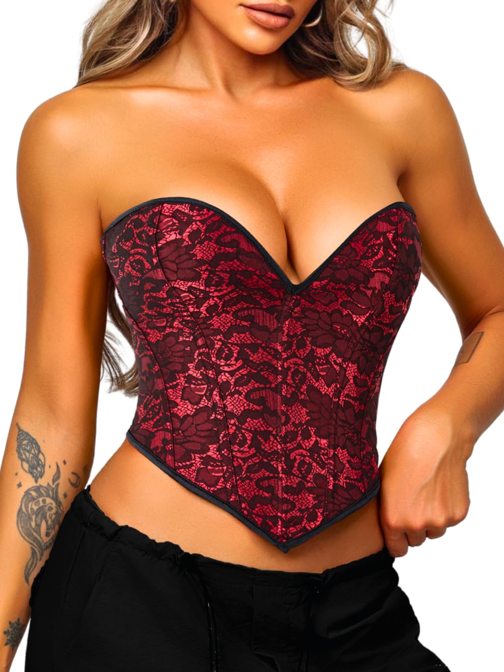 ChiaoLezhee Heart Corset Strapless Crop Top — image 10
