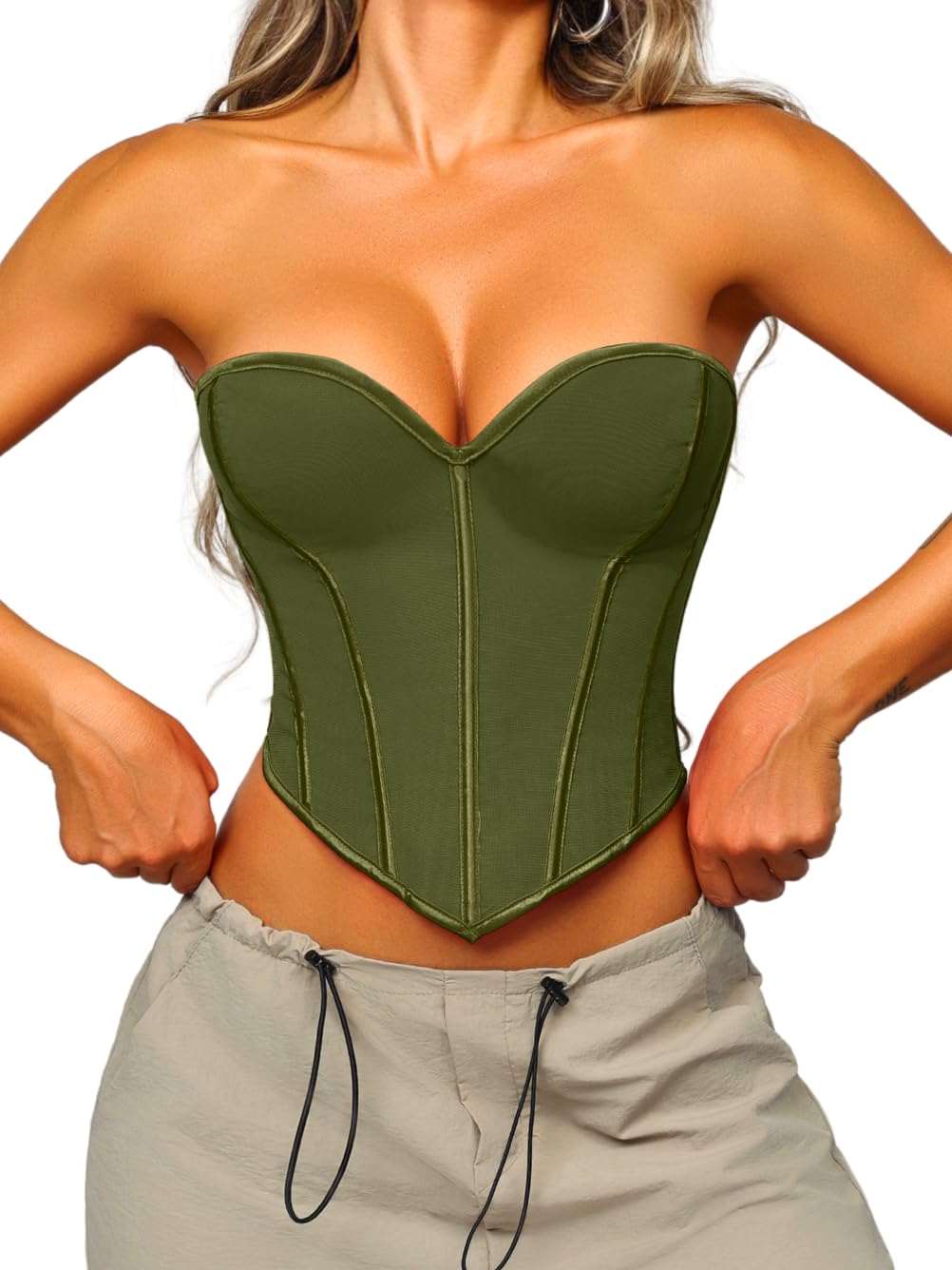 ChiaoLezhee Heart Corset Strapless Crop Top — image 11