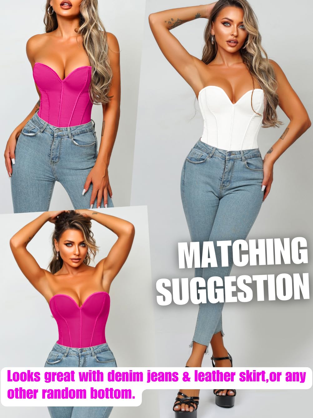 ChiaoLezhee Heart Strapless Corset Crop Top — image 5