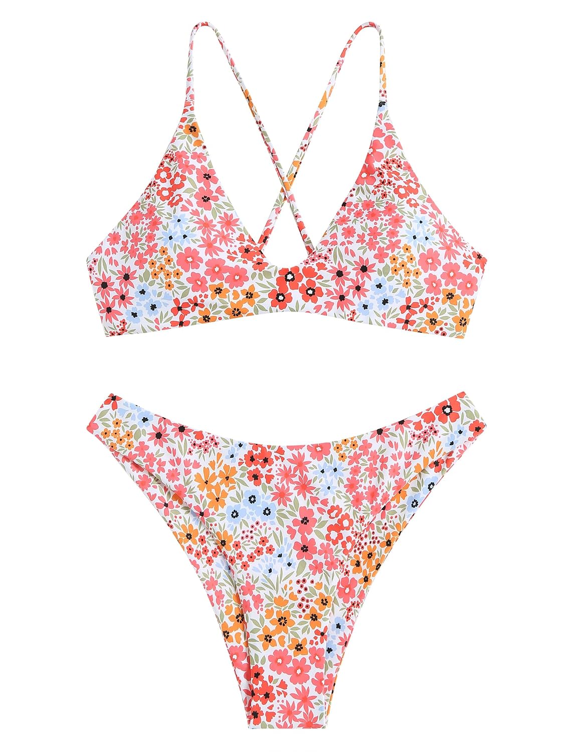 ZAFUL Tie Back Padded High Cut Bralette Bikini — image 2