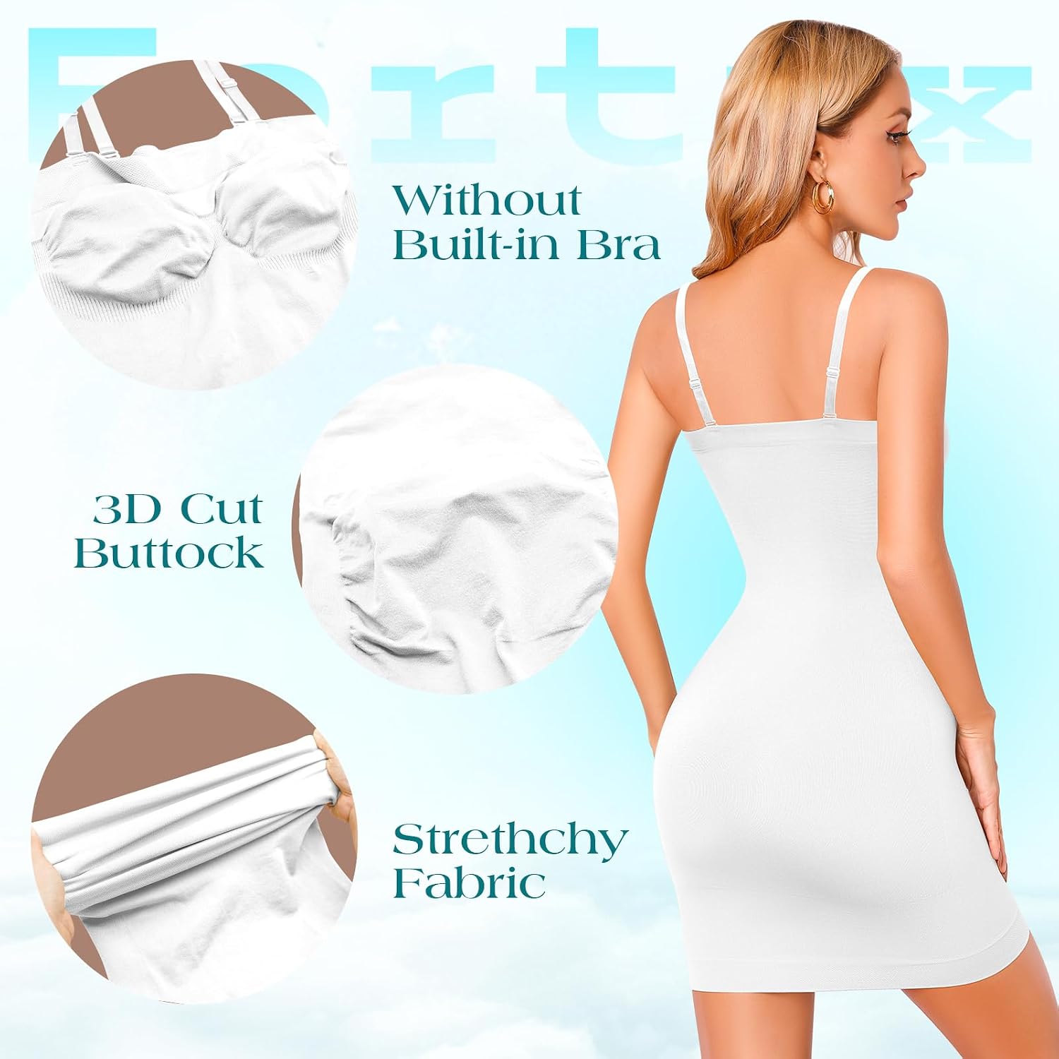 Fortix Strapless Shapewear Full Slip for Women — image 6