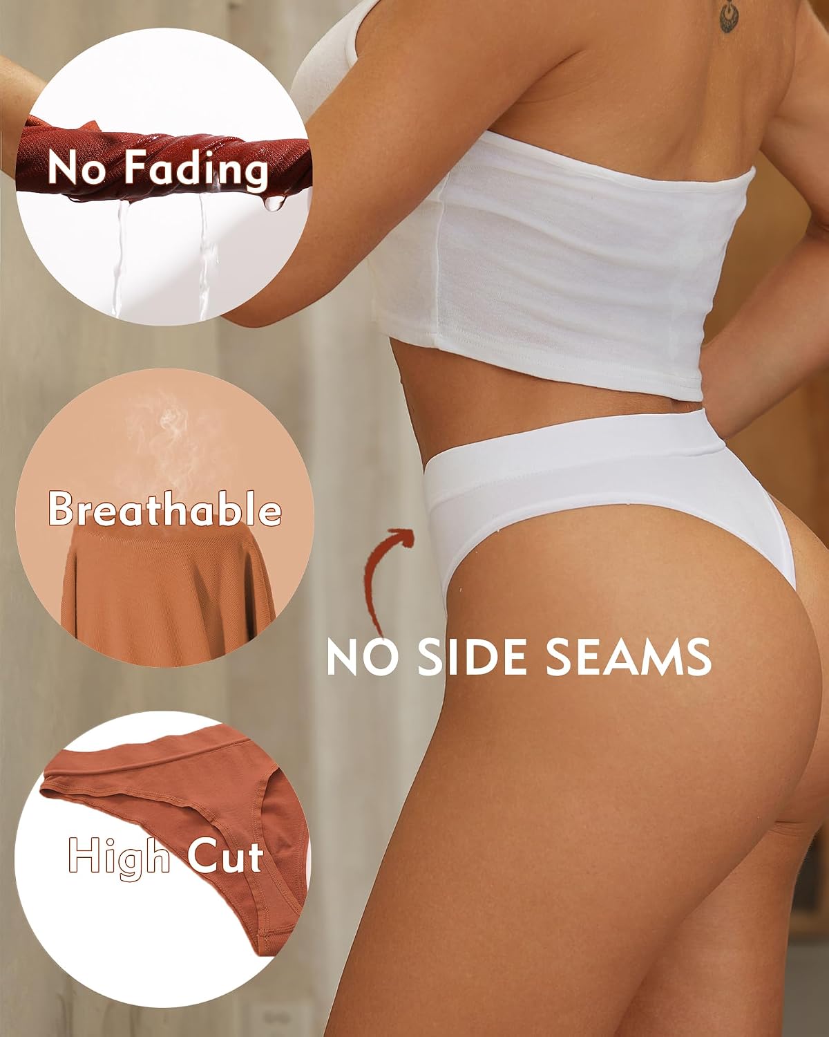 ROSYCORAL High Waisted Seamless Thong 6-Pack — image 5