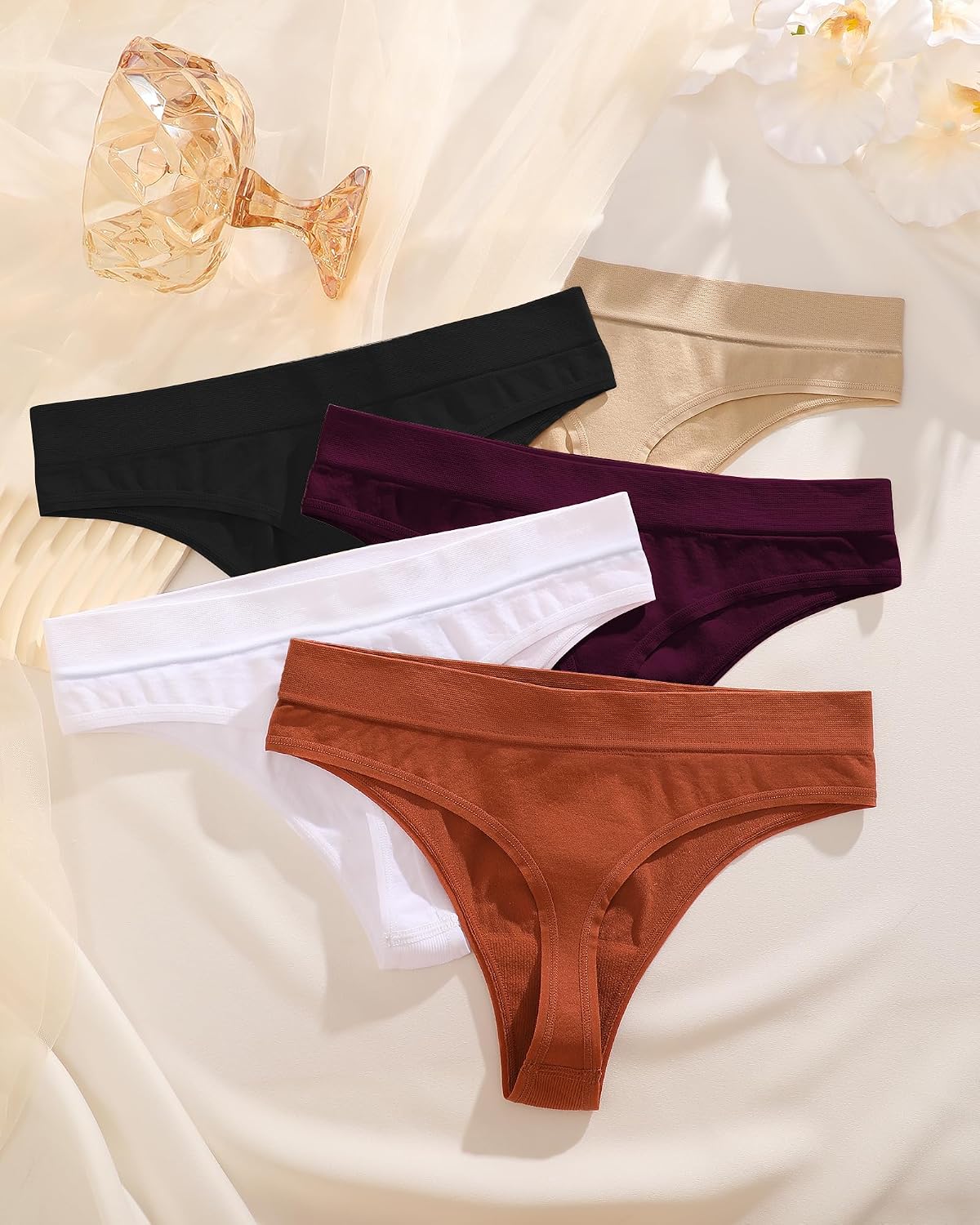 ROSYCORAL High Waisted Seamless Thong 6-Pack — image 7