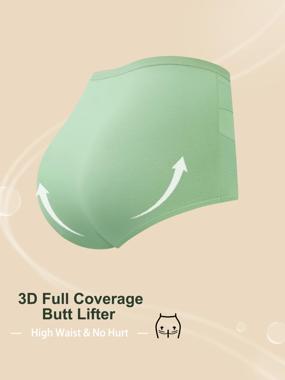 QUASTI Women's High Waisted Cotton Briefs 4 Pack — image 4