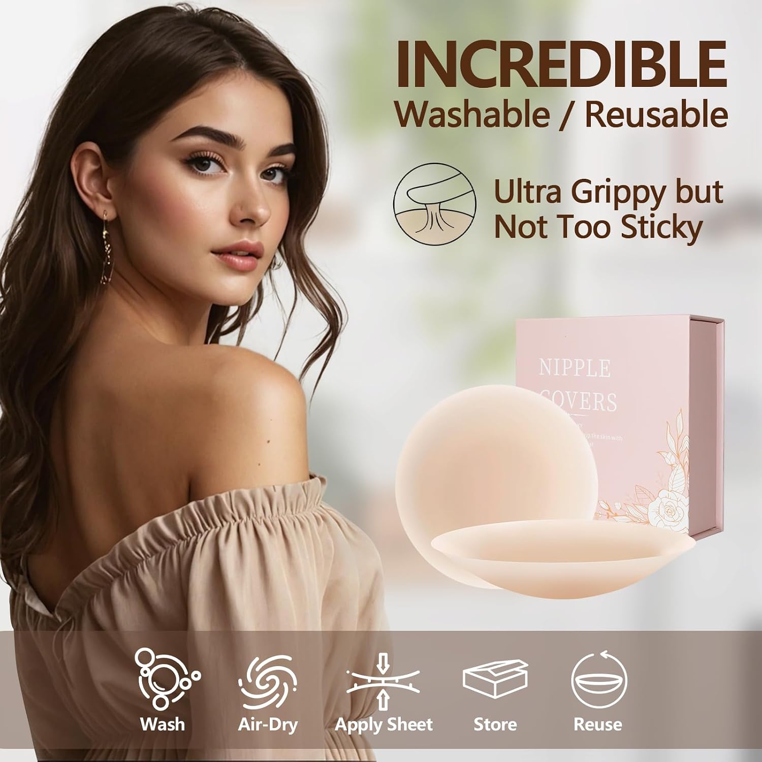 Grippy Silicone Reusable Nipple Covers — image 2