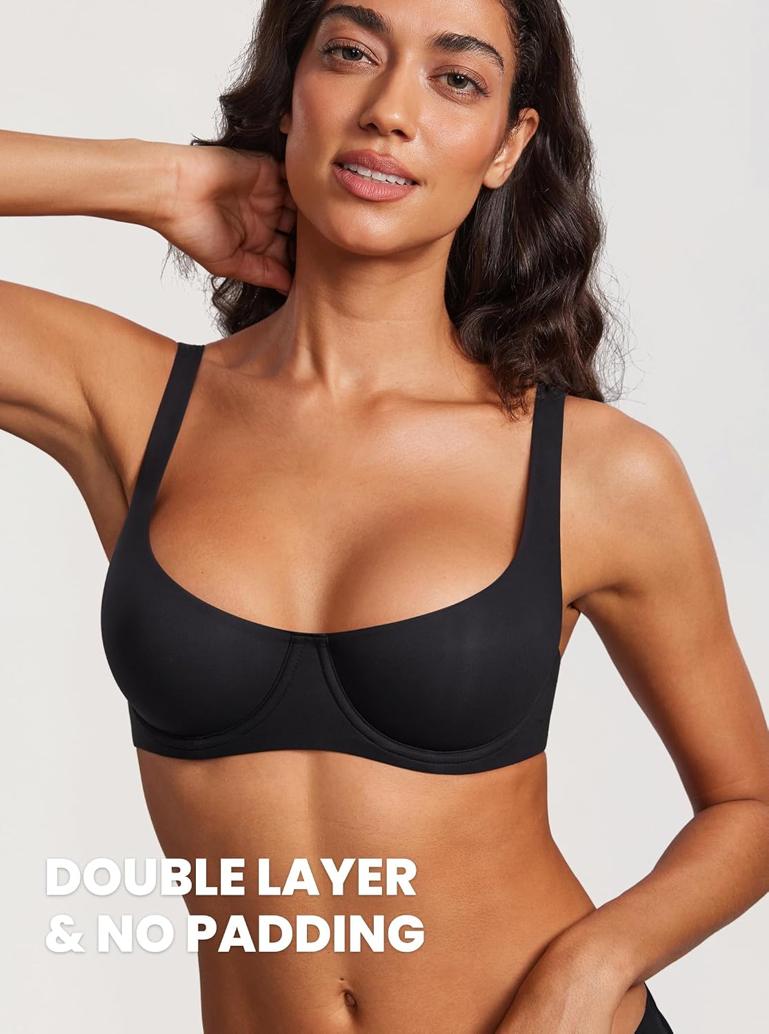 DOBREVA Women's Unlined Balconette Scoop Neck Bra — image 2