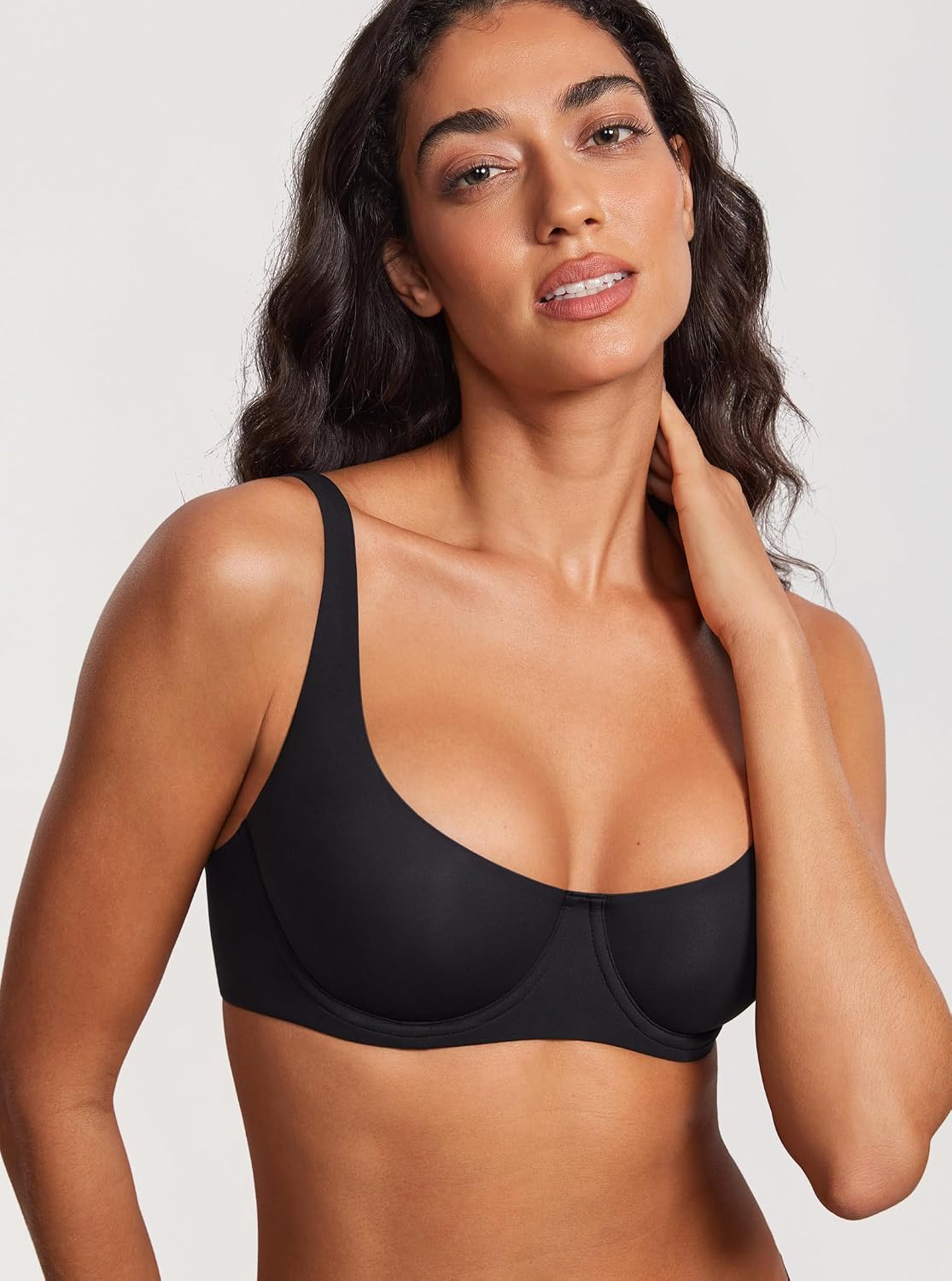 DOBREVA Women's Unlined Balconette Scoop Neck Bra — image 3
