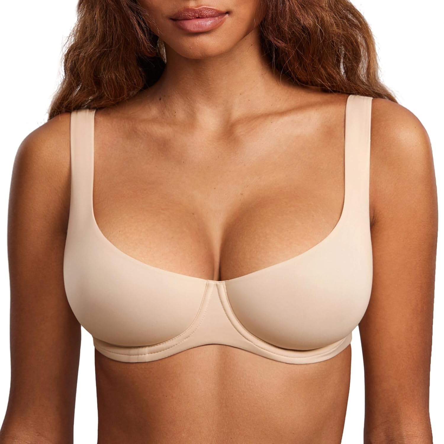 DOBREVA Women's Unlined Balconette Scoop Neck Bra — image 7