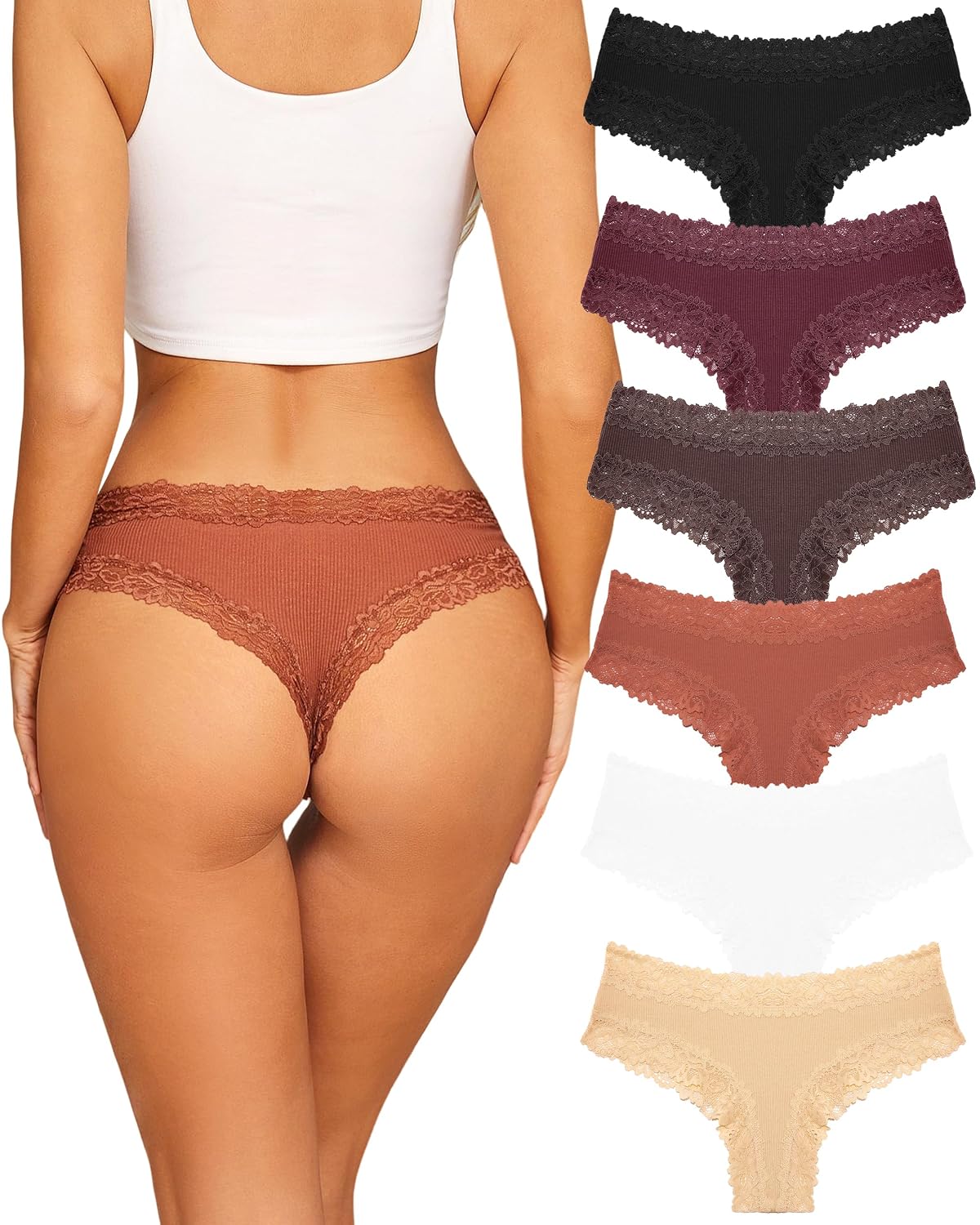 Sth Big Women's Lace Brazilian Panties Pack