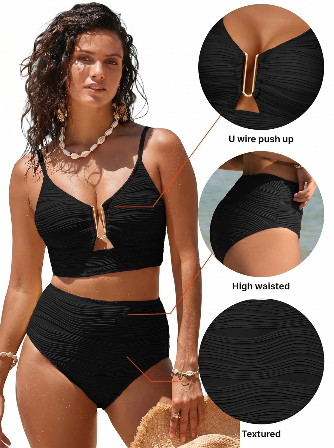 Herseas High Waisted U Wire Bikini Set — image 4