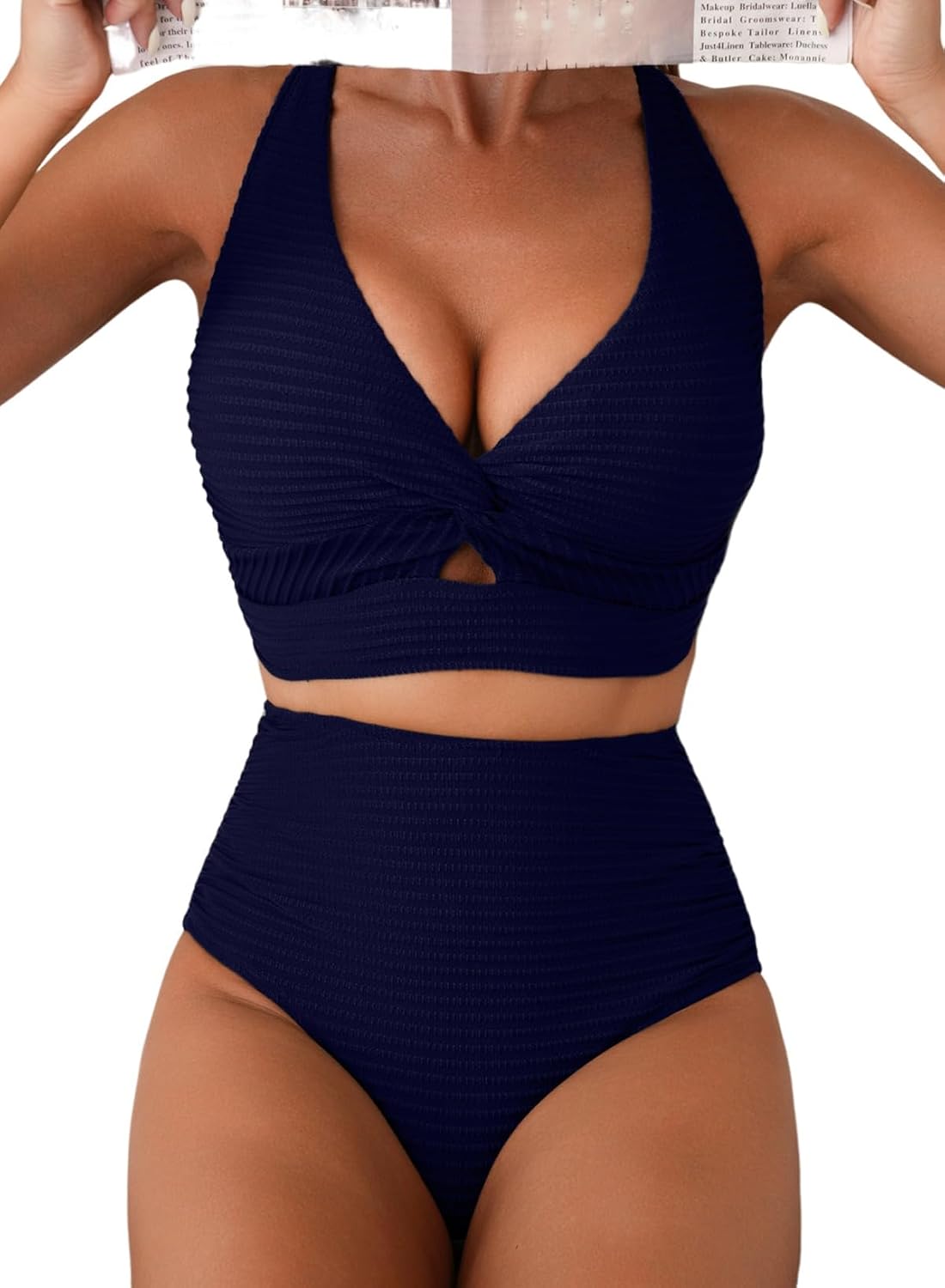 Herseas Women's Textured Twist Front Bikini Set — image 12