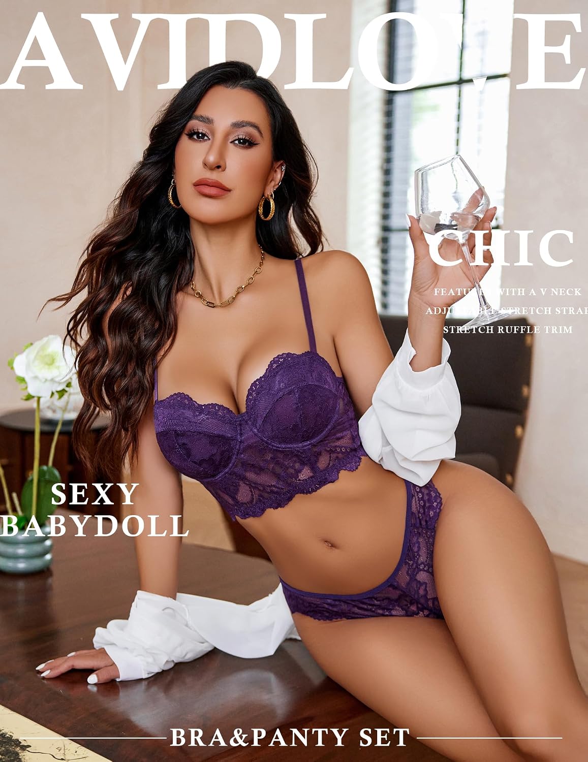 Avidlove Lace Push Up Bra and Panty Set — image 5