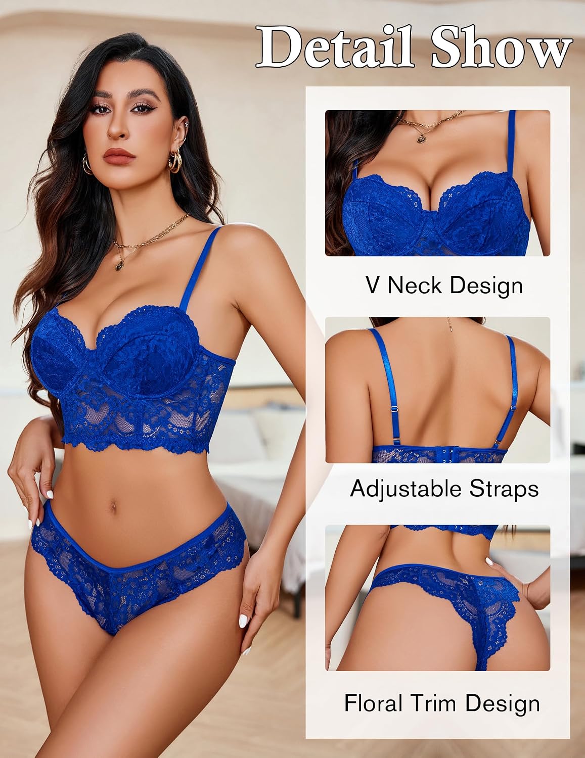Avidlove Lace Push Up Bra and Panty Set — image 2