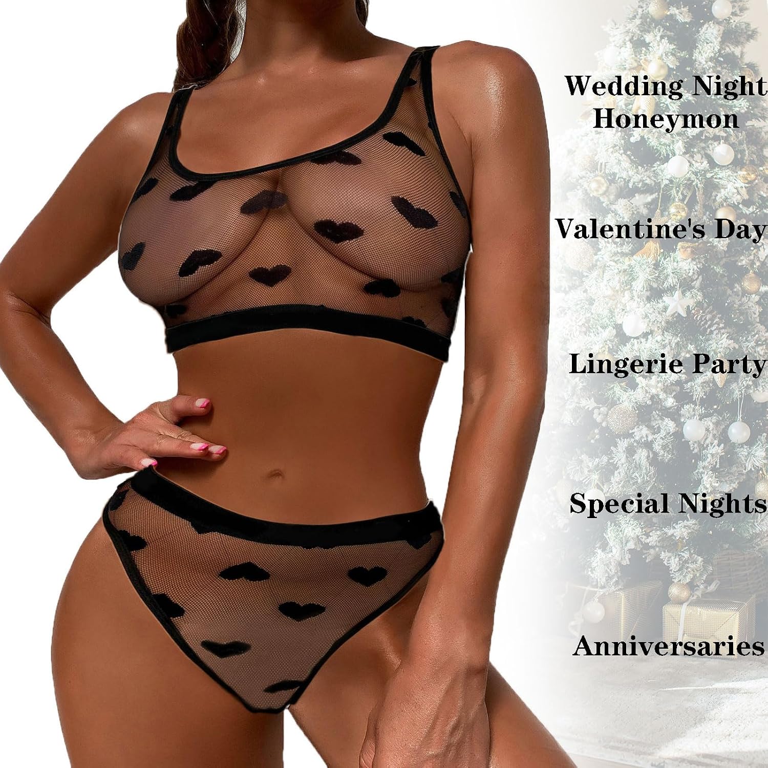 WMZRKY Sheer Mesh Bra and Panty Set — image 4