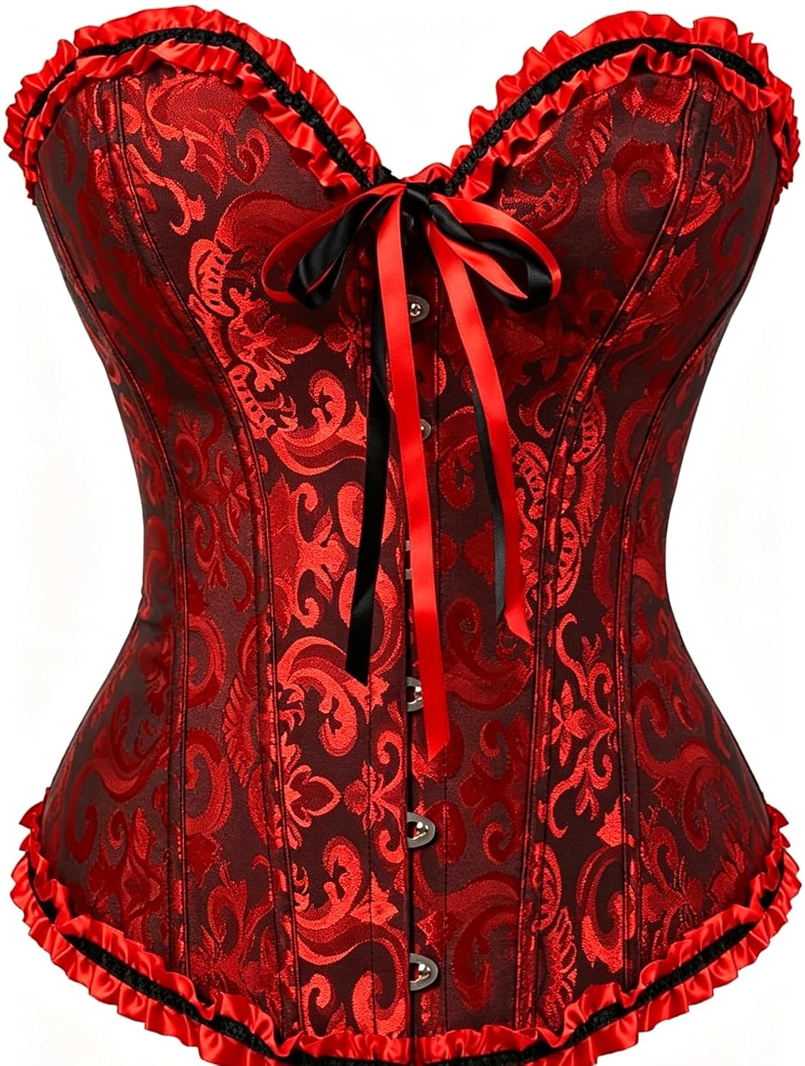 Demays Women's Lace Renaissance Overbust Corset Bodysuit