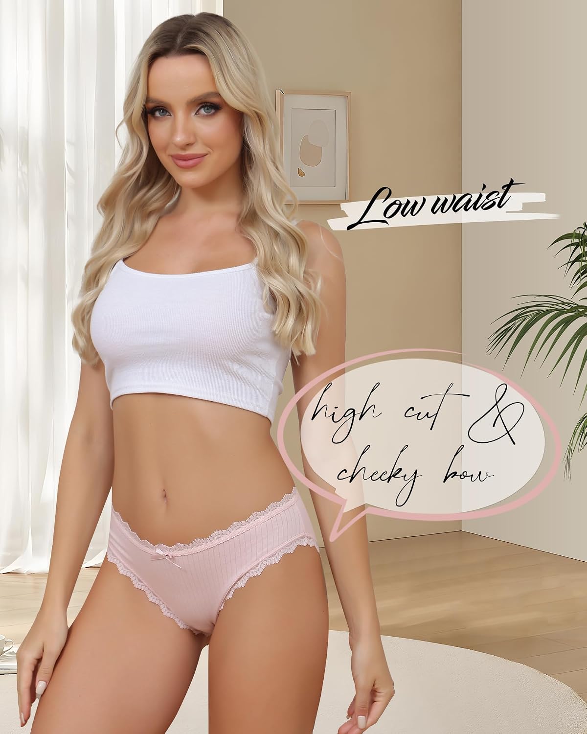 Aijolen Women's Cotton Lace Bikini Panties — image 2