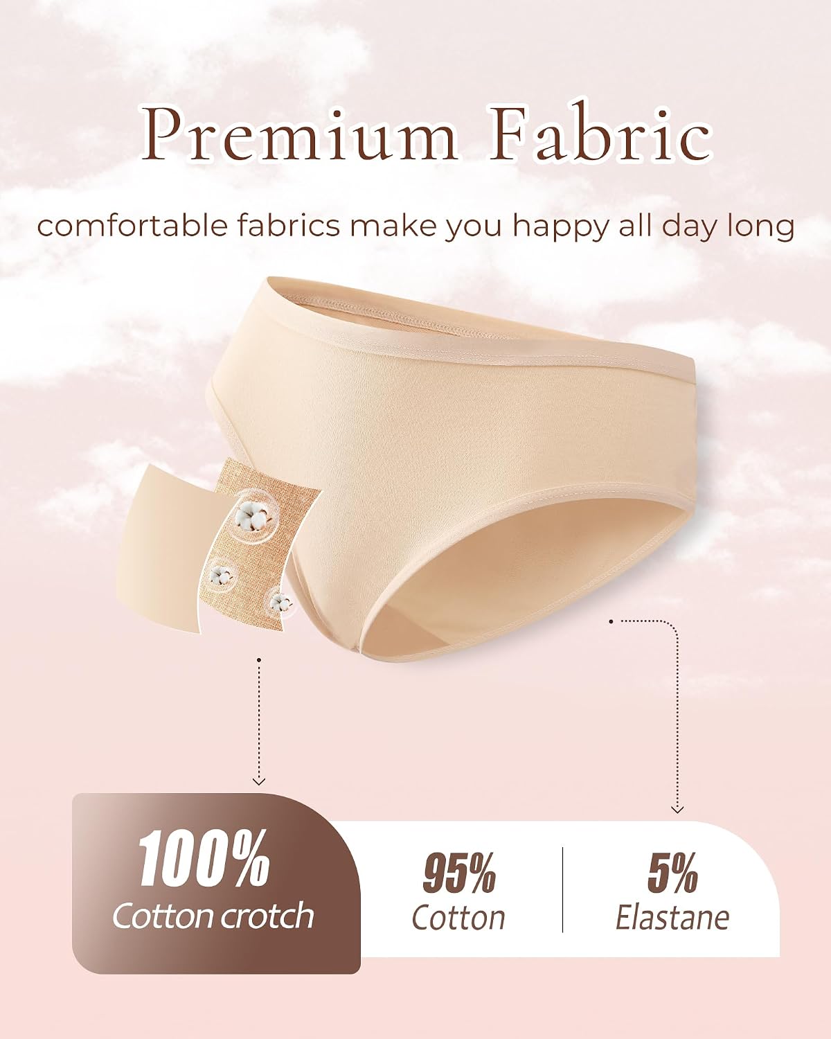 ALL OF SHE Women's Cotton Cheeky Panties 6-Pack — image 4