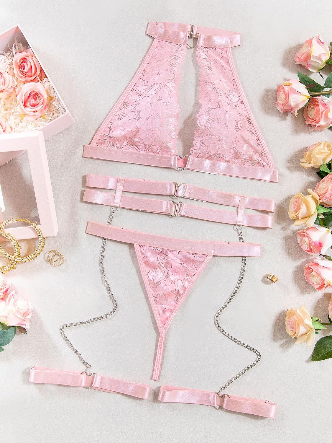Foxiny 3-Piece Lingerie Set with Heart Cutout — image 4