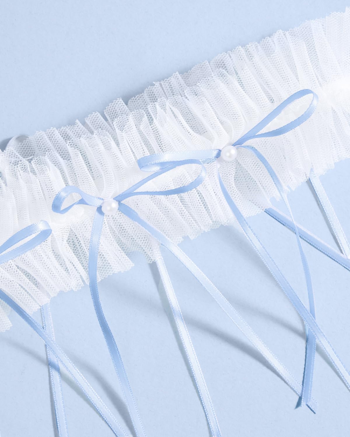 xo, Fetti White Tulle Ruffle Bridal Garter — image 2