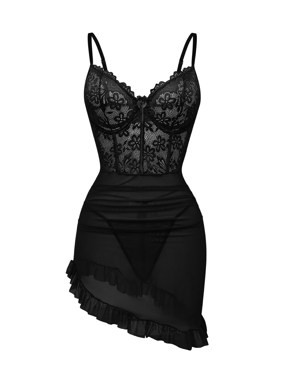 Foxiny Underwire Lace Ruched Bodycon Dress — image 6