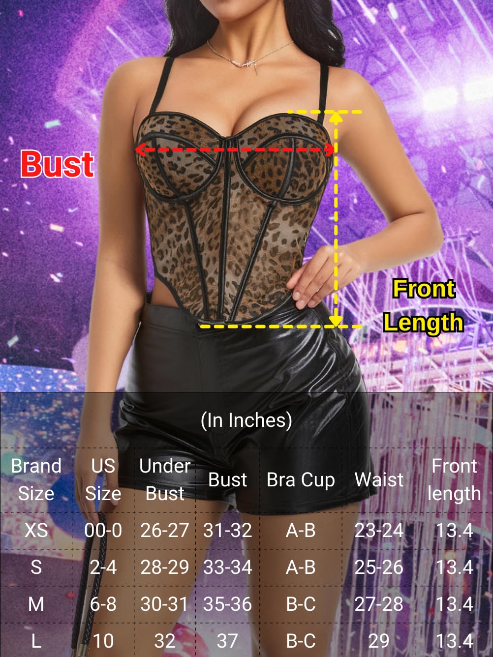ChiaoLezhee Women's Cheetah Print Corset Bustier — image 6