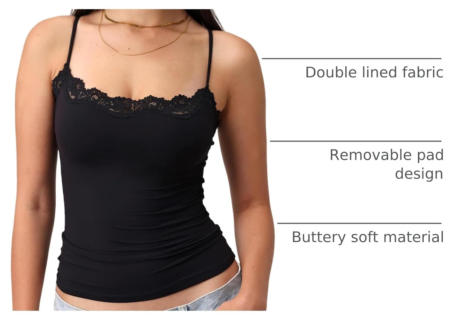 Starrylion Padded Lace Crop Tank Top — image 2