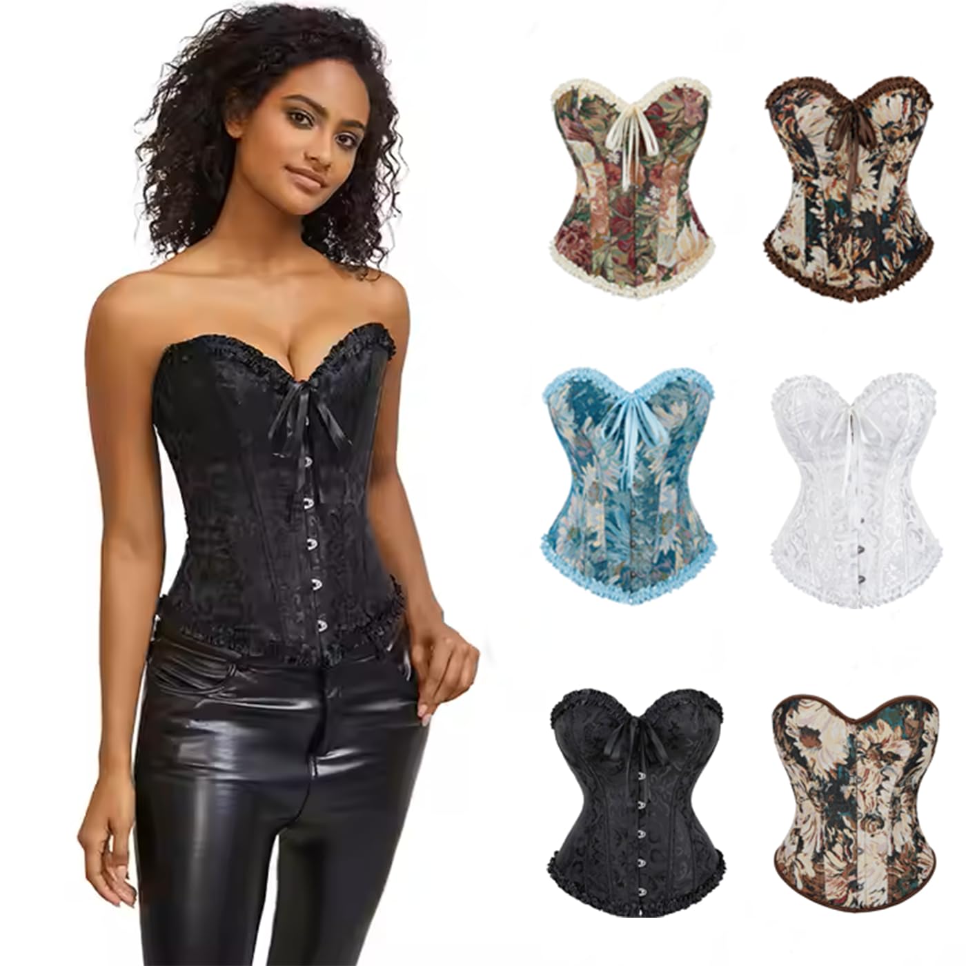 Black Lace Bustier Corset for Women — image 3