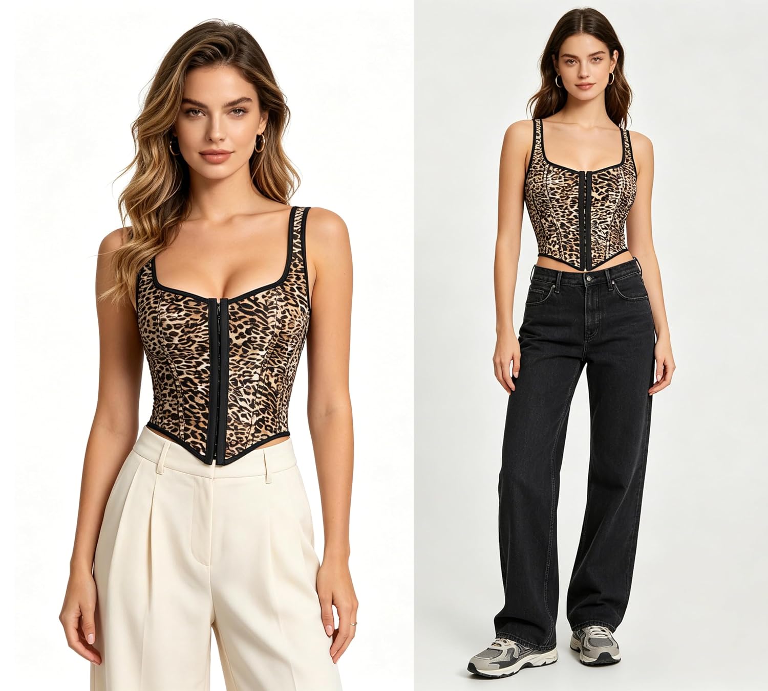 KorhLeoh Women's Leopard Print Bustier Corset Top — image 7