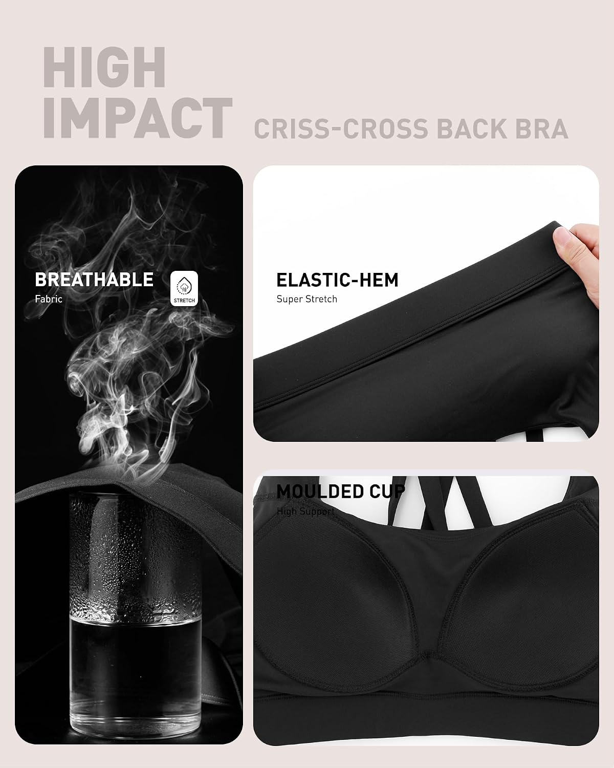 RUNNING GIRL High Impact Strappy Sports Bra — image 2
