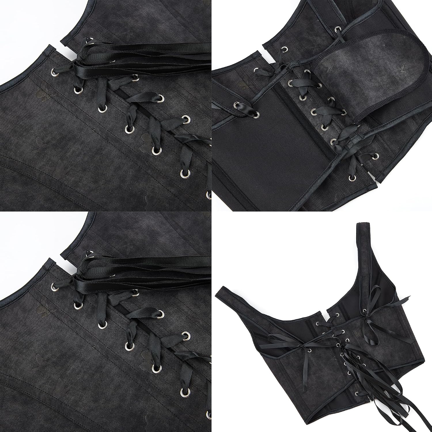 INOGIH Gothic Lace-Up Overbust Corset Bustier — image 7