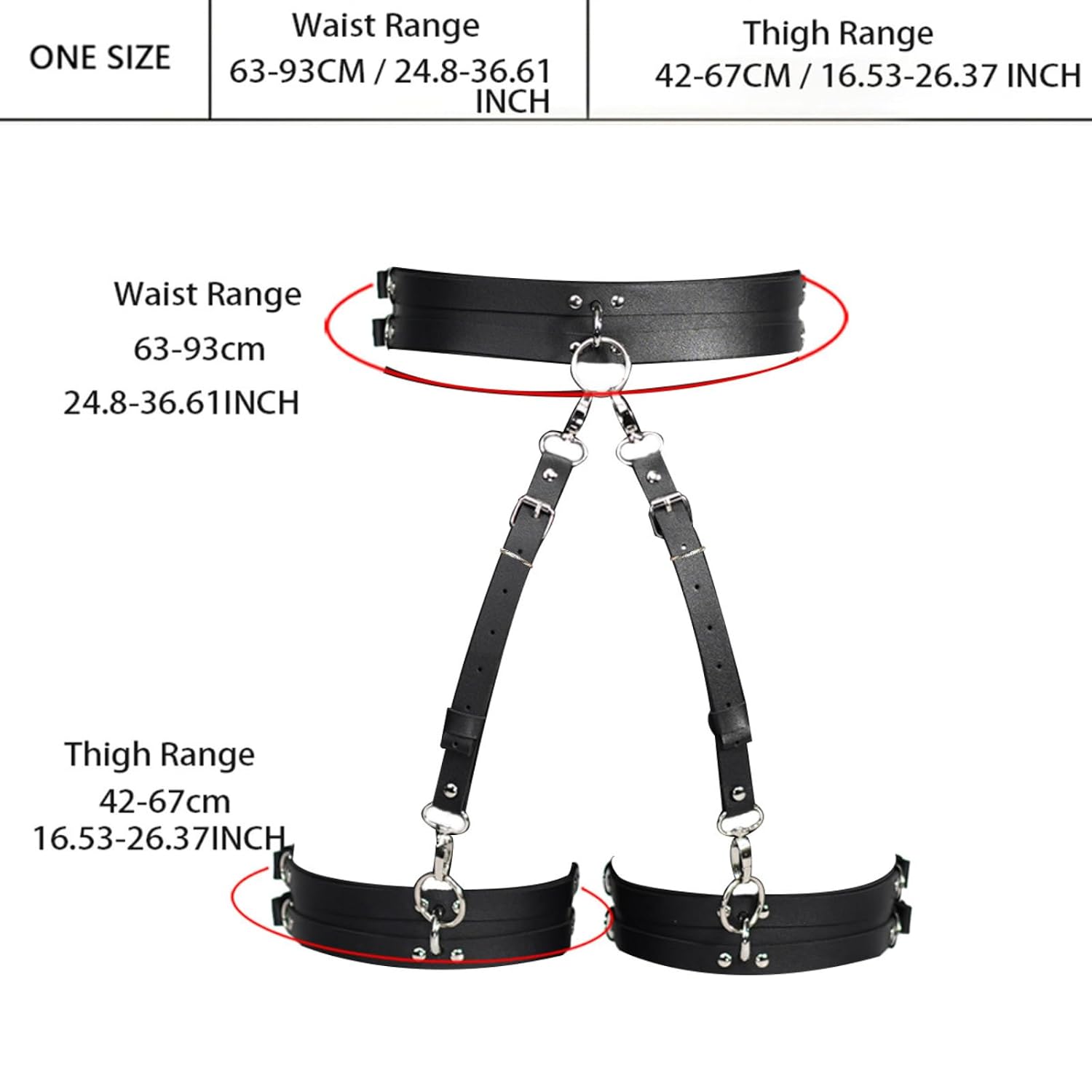 PRIOUTZ Women's PU Leather Body Chain Harness — image 6