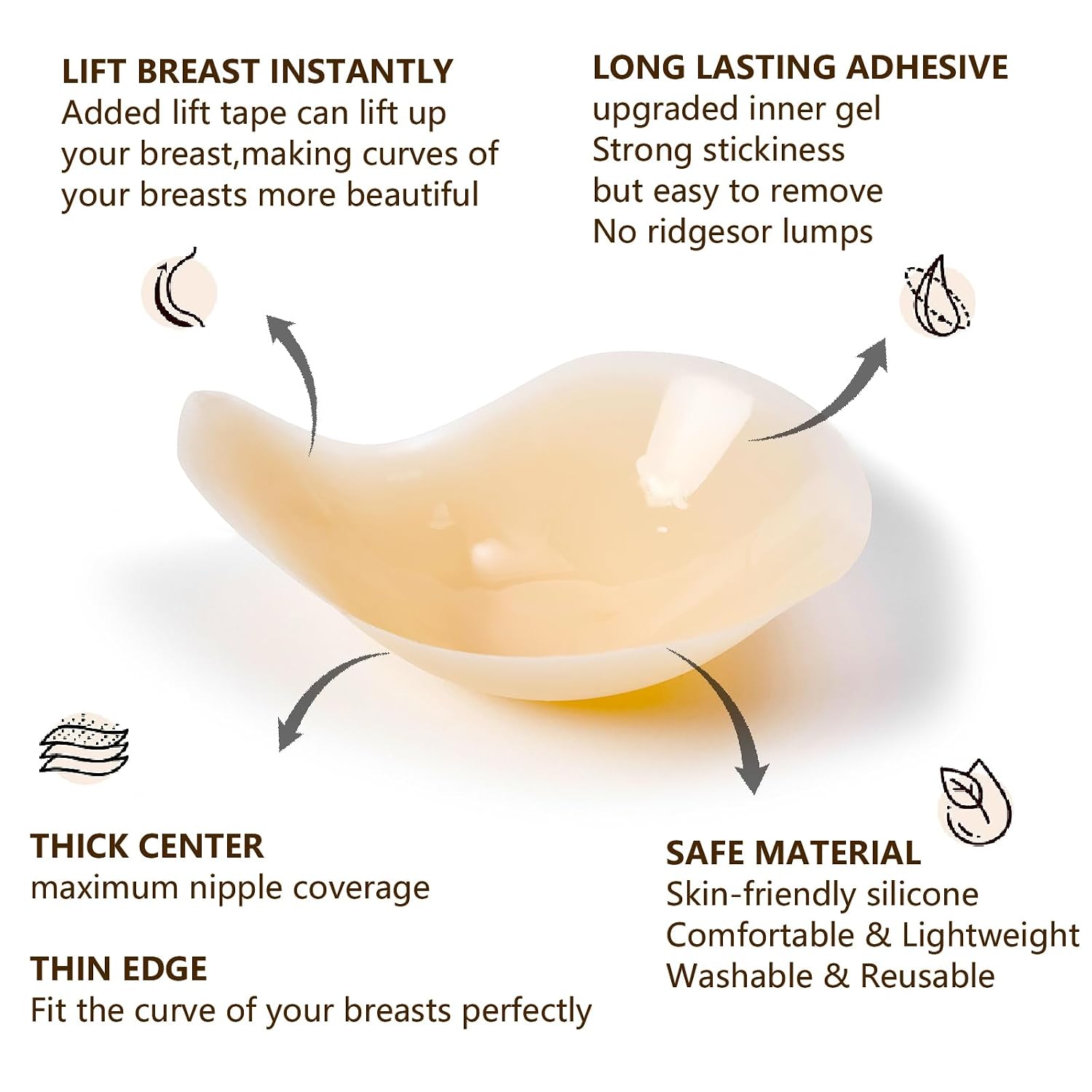 Bontierie Ultra-Thin Sticky Push Up Bra Pasties — image 3