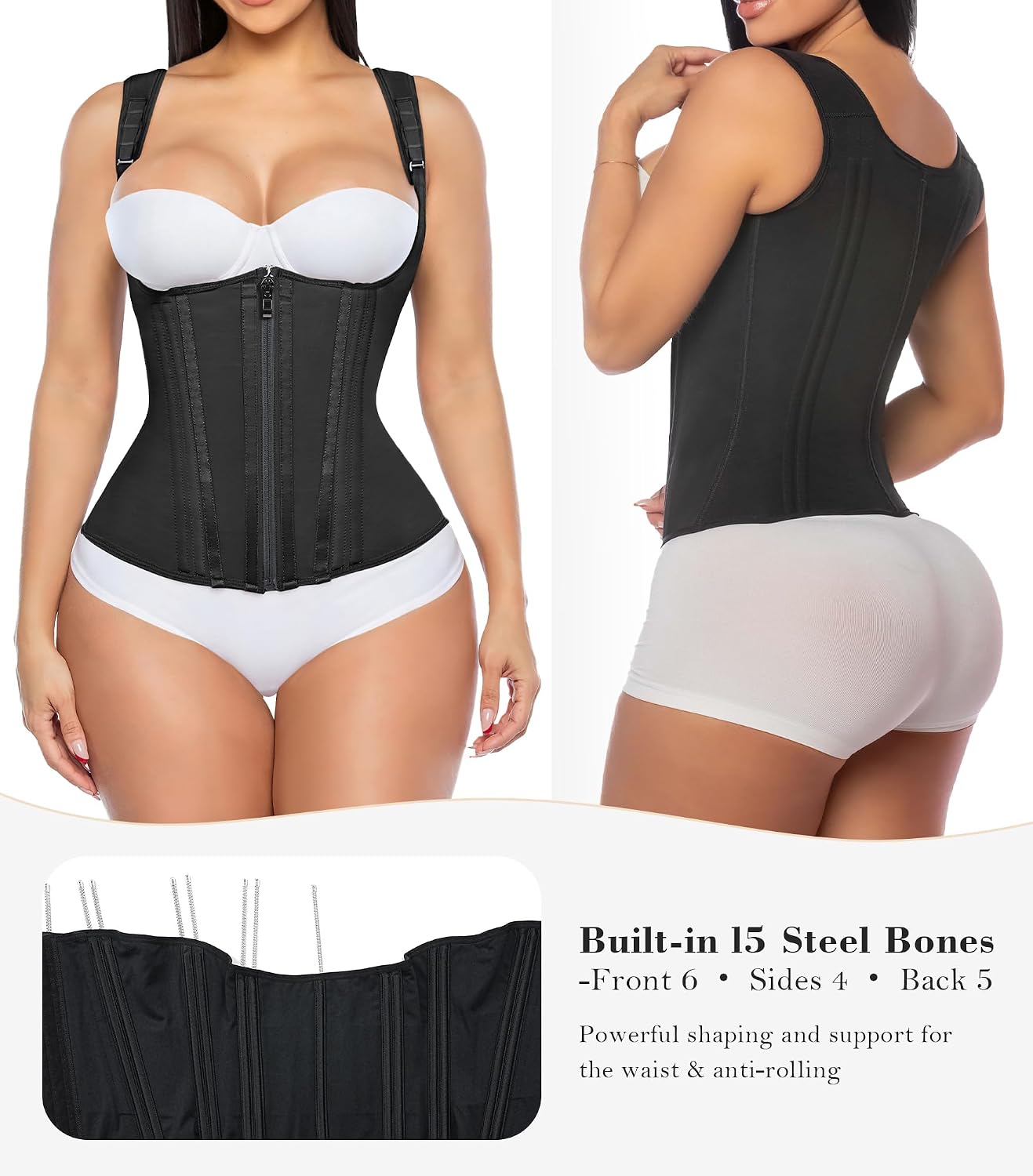 YIANNA Waist Trainer Tummy Control Corset — image 4