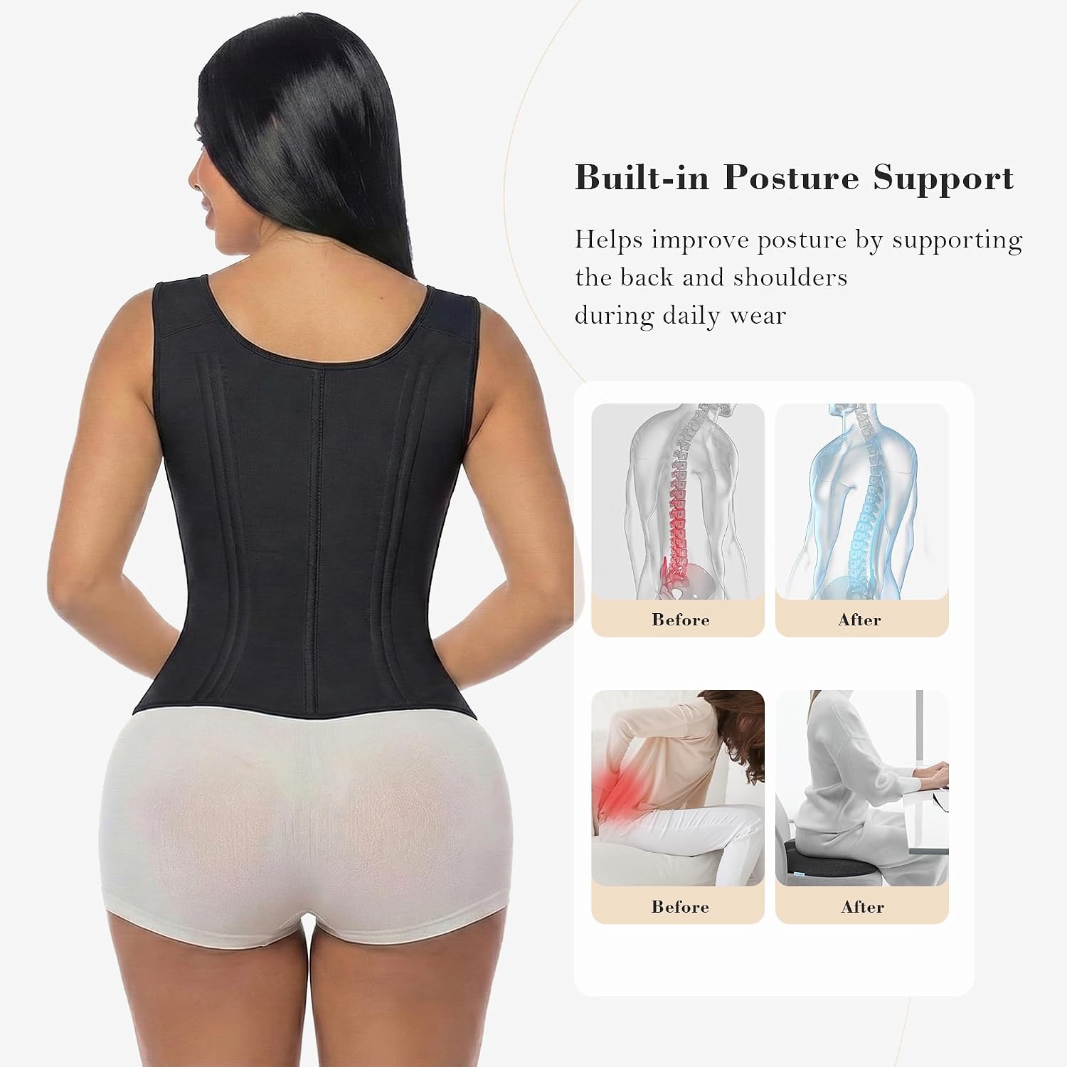YIANNA Waist Trainer Tummy Control Corset — image 5