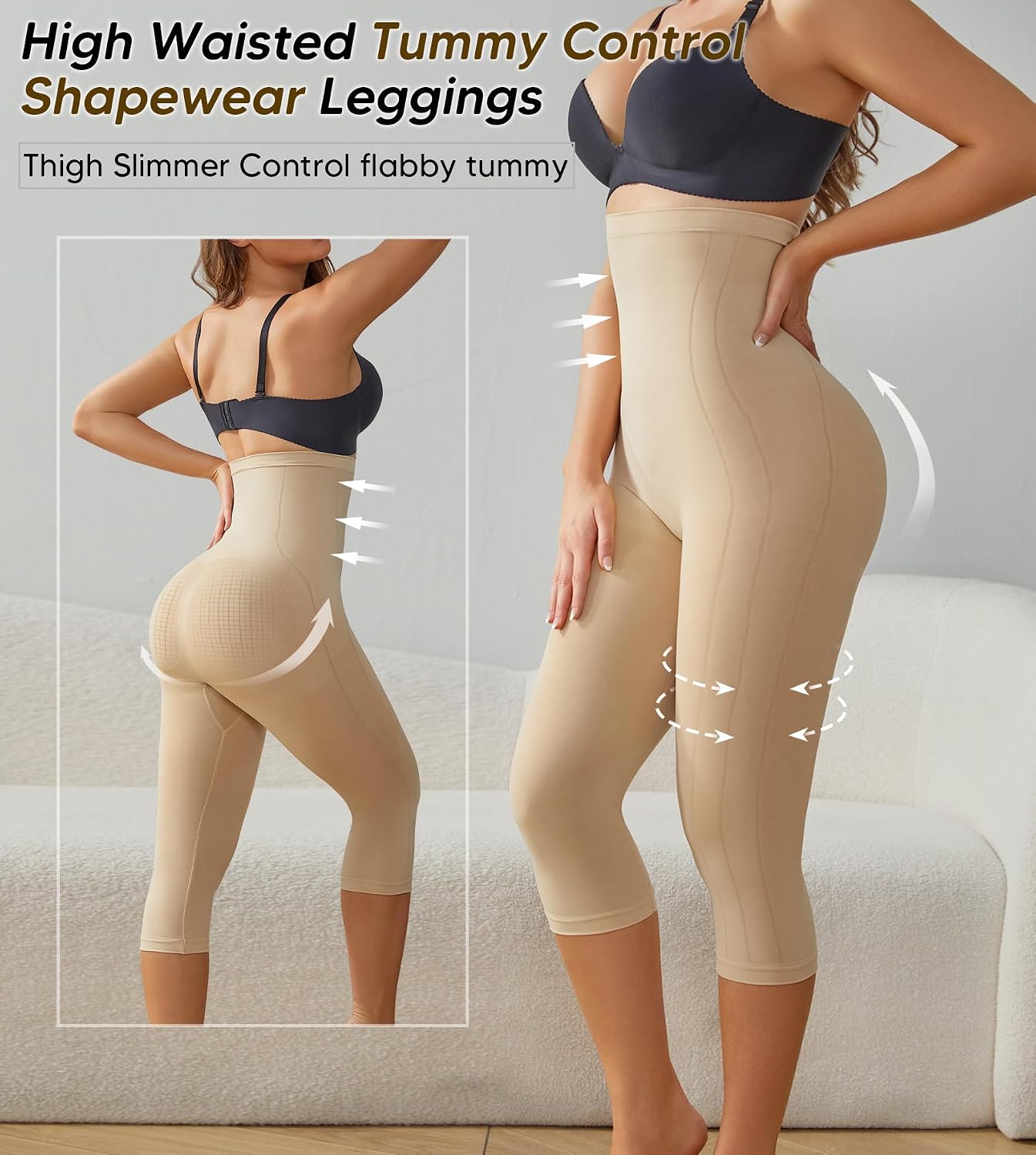 Suprenx High Waisted Capri Shapewear for Women — image 5