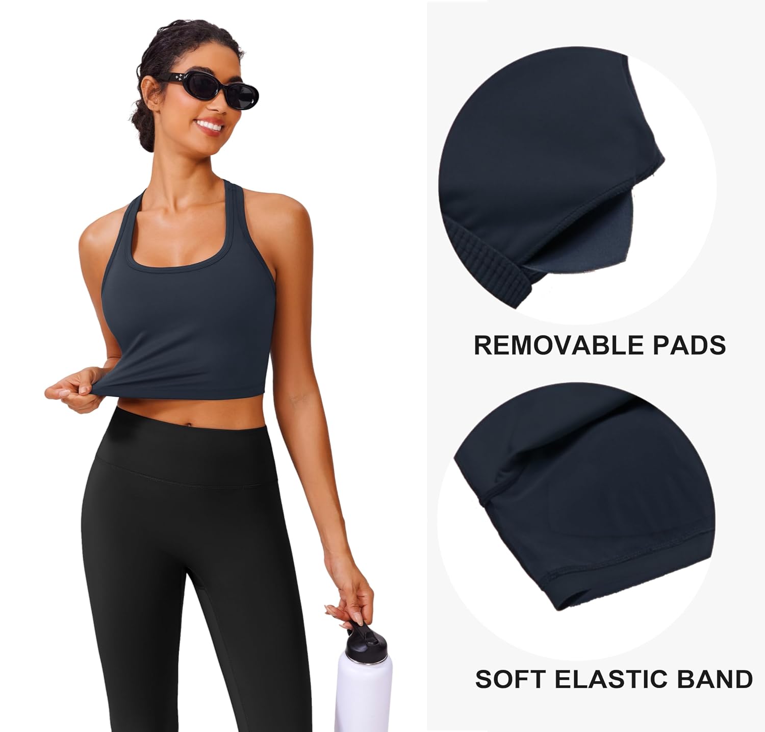 PINSPARK Women's Racerback Sports Bra Tank Top — image 3