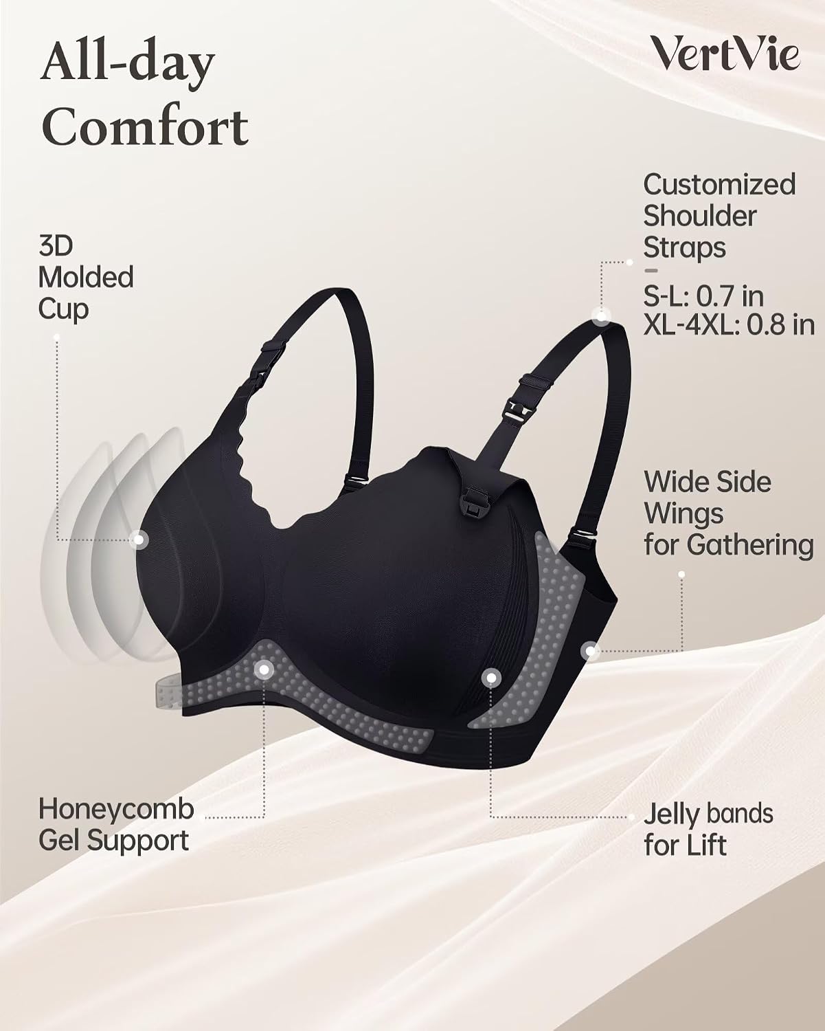 Vertvie Seamless Nursing Bra for Breastfeeding — image 6