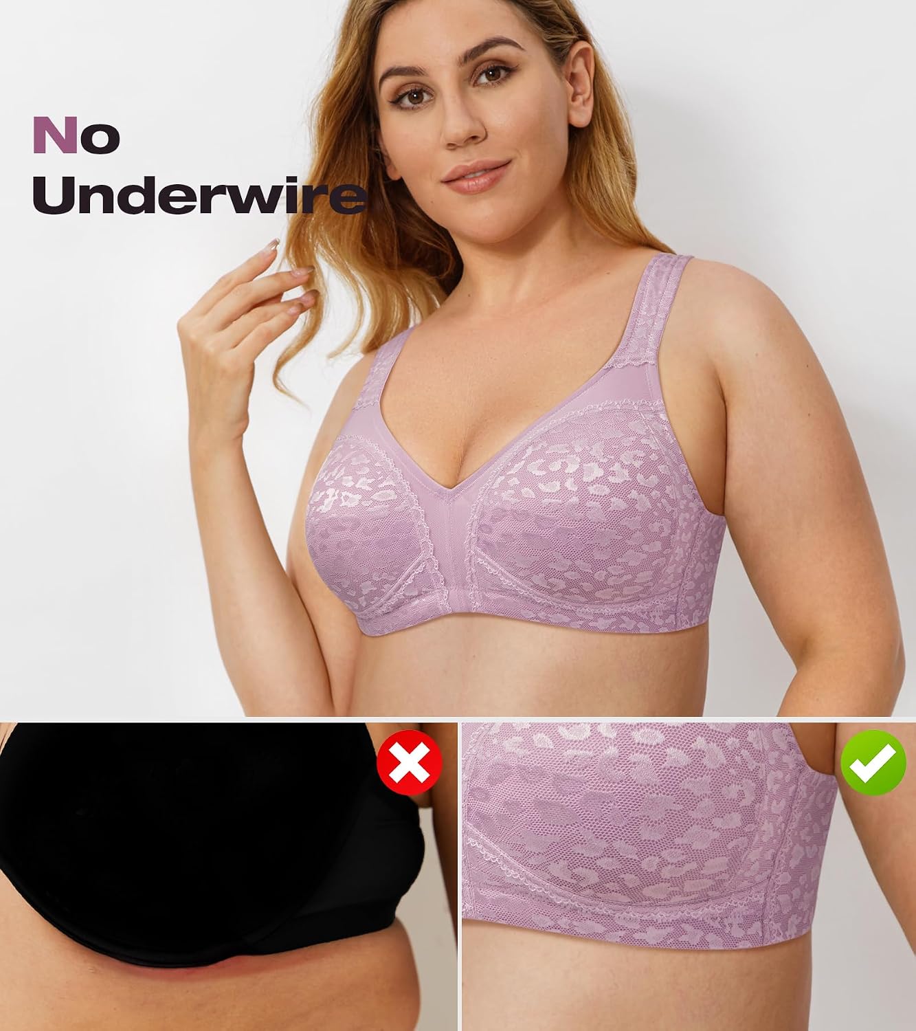 Wingslove Women's Wireless Minimizer Bra for Full Figure — image 2
