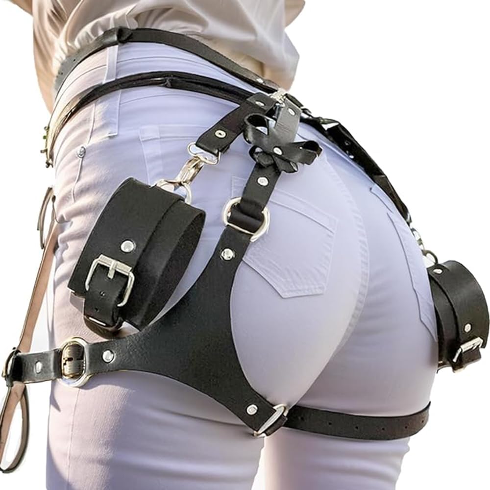 BAQOEYII Punk Leather Thigh Harness Belt