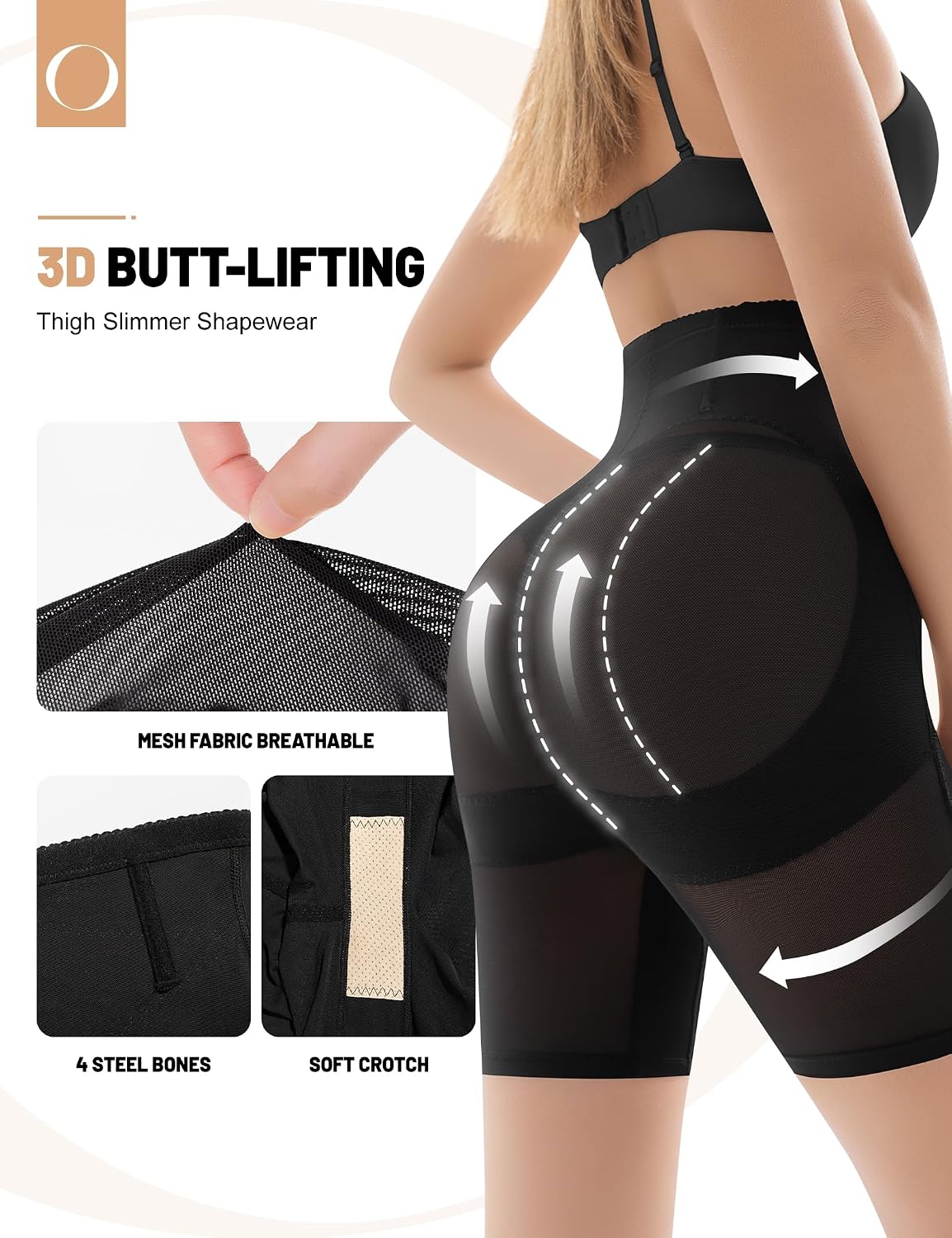 Ousmile High Waisted Tummy Control Shapewear Shorts — image 3
