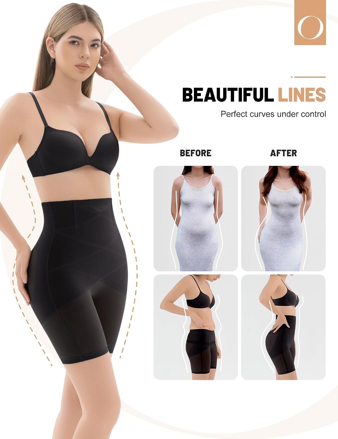 Ousmile High Waisted Tummy Control Shapewear Shorts — image 4