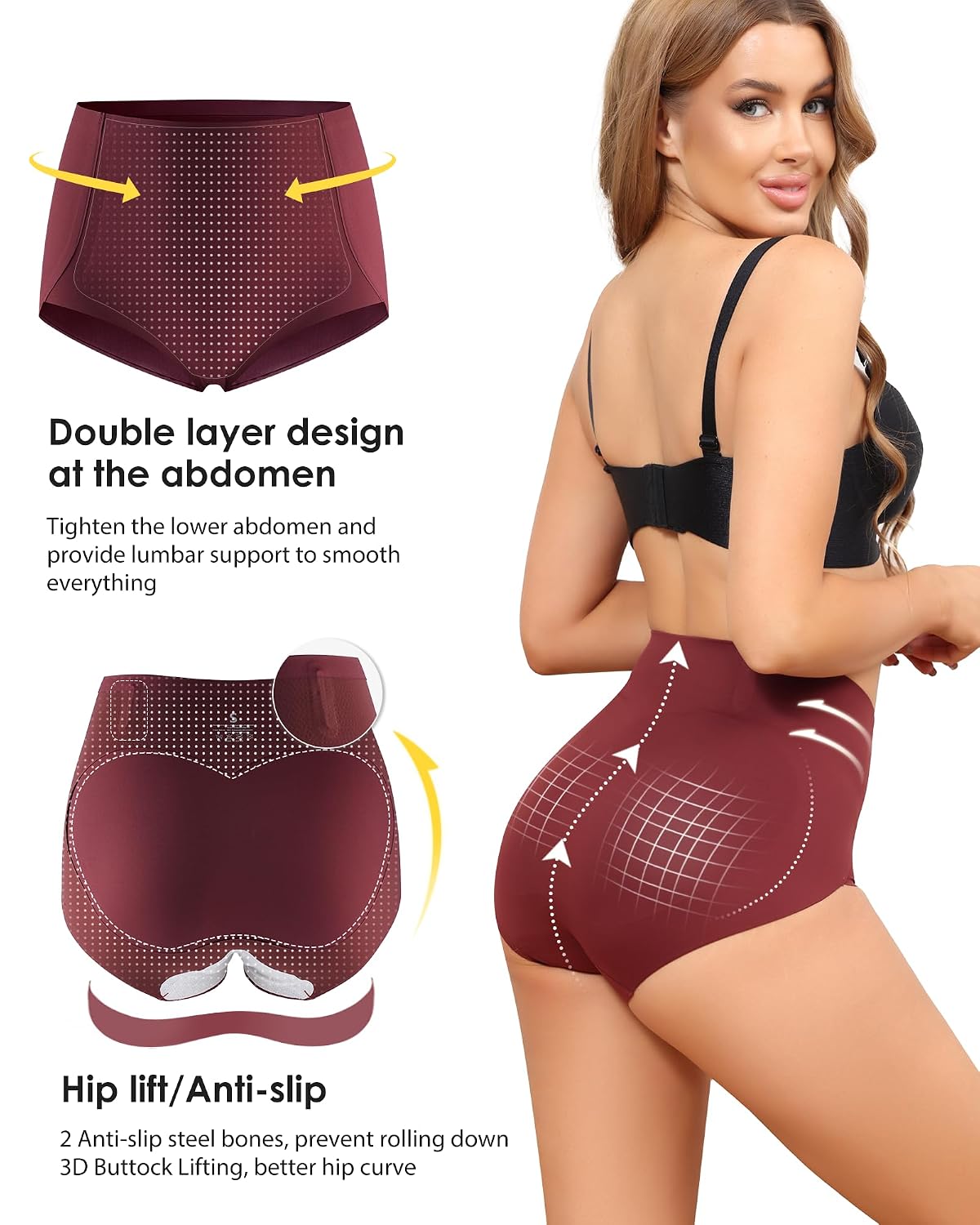 LEVAO High Waisted Tummy Control Seamless Panties 4 Pack — image 3