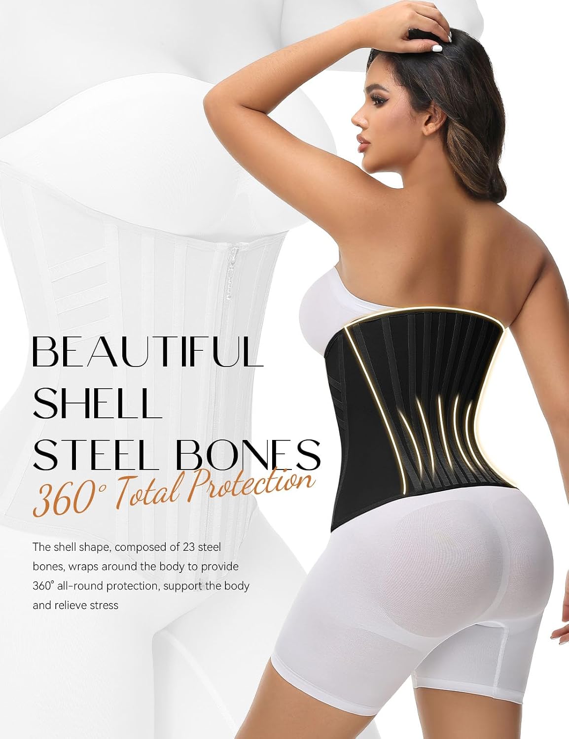 SHAPSHE Waist Trainer with Zipper and Hooks — image 2