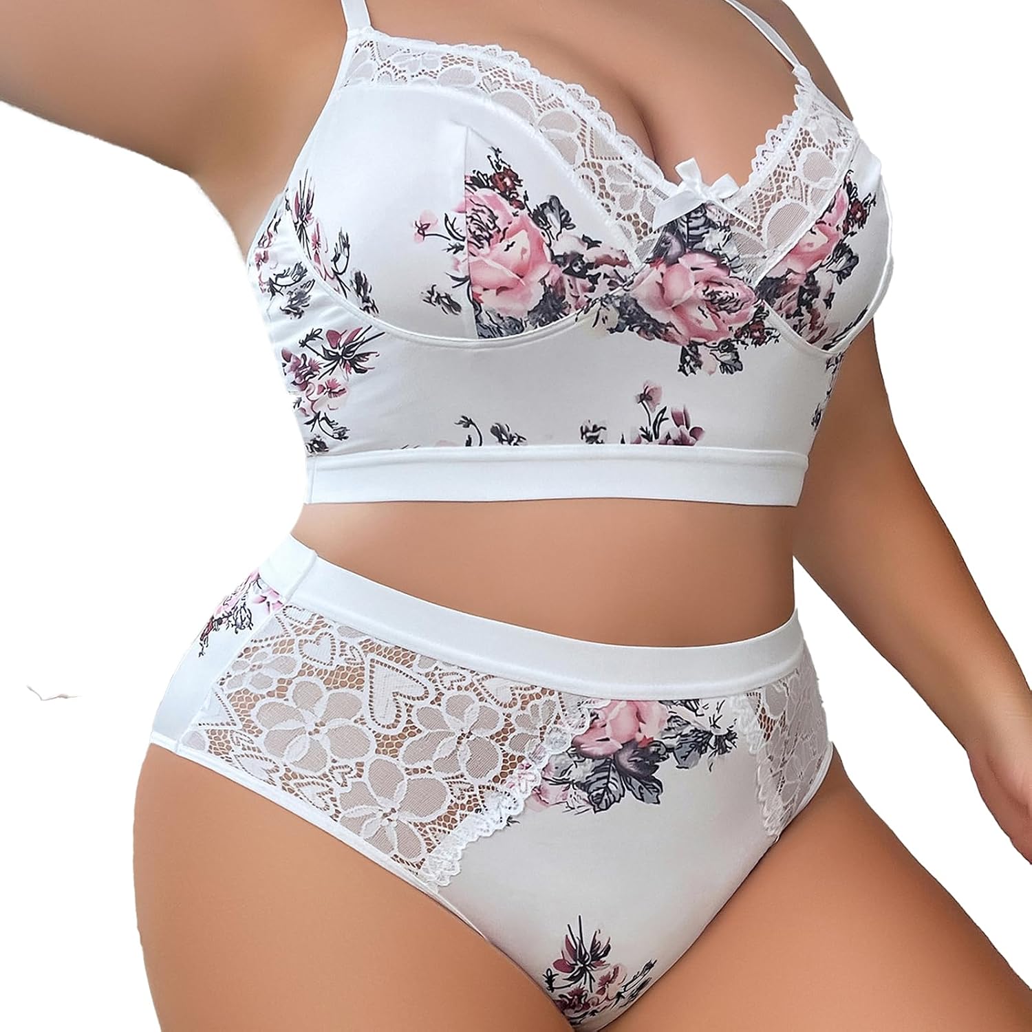 SecWpnConfy Plus Size Sheer Lace Lingerie Set — image 6