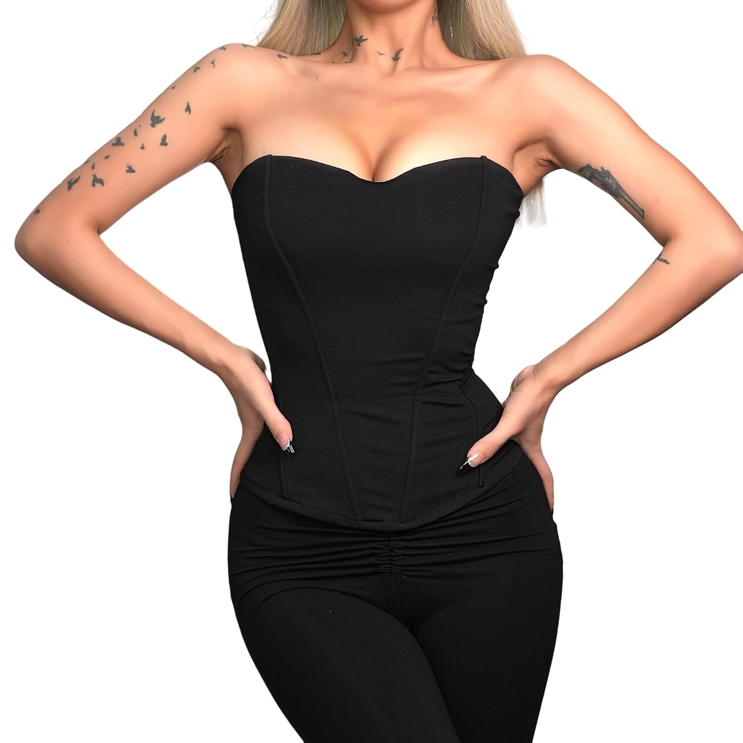 GKOKG Y2K Overbust Corset Top with Fishbone Boning